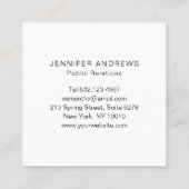 Modern Glitter Gold Schwarz Quadratische Visitenkarte (Rückseite)