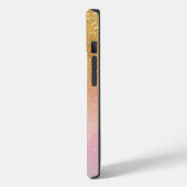 Modern Glitter Holographic Gold with Name Case-Mate iPhone Hülle (Rückseite / Links)