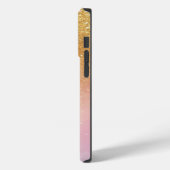 Modern Glitter Holographic Gold with Name Case-Mate iPhone Hülle (Rückseite / Links)