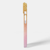 Modern Glitter Holographic Gold with Name Case-Mate iPhone Hülle (Rückseite / Links)