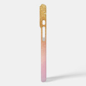 Modern Glitter Holographic Gold with Name Case-Mate iPhone Hülle (Rückseite / Links)