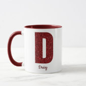 Modern Glitter Monogram D Mug with Name Tasse (Links)