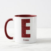 Modern Glitter Monogram E Mug with Name Tasse (Links)