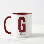 Modern Glitter Monogram G Mug with Name Tasse (Links)