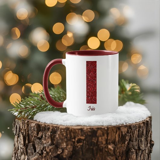 Modern Glitter Monogram I Mug with Name Tasse