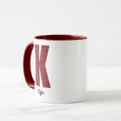 Modern Glitter Monogram K Mug with Name Tasse (Vorderseite Links)