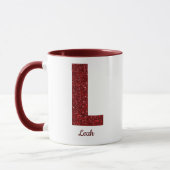 Modern Glitter Monogram L Mug with Name Tasse (Links)