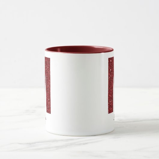 Modern Glitter Monogram M Mug with Name Tasse (Zentrum)