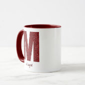 Modern Glitter Monogram M Mug with Name Tasse (Vorderseite Links)