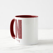 Modern Glitter Monogram N Mug with Name Tasse (Vorderseite Links)