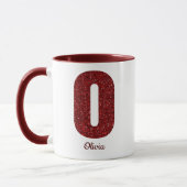 Modern Glitter Monogram O Mug with Name Tasse (Links)