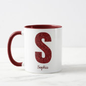 Modern Glitter Monogram S Mug with Name Tasse (Links)