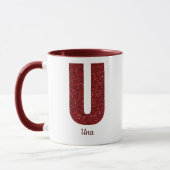 Modern Glitter Monogram U Mug with Name Tasse (Links)