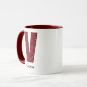 Modern Glitter Monogram V Mug with Name Tasse (Vorderseite Links)