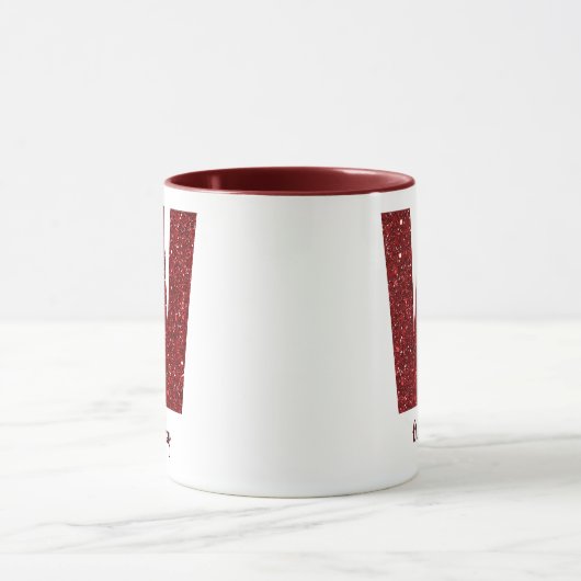 Modern Glitter Monogram W Mug with Name Tasse (Zentrum)