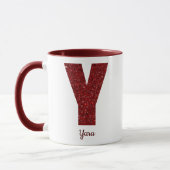 Modern Glitter Monogram Y Mug with Name Tasse (Links)