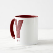 Modern Glitter Monogram Y Mug with Name Tasse (Vorderseite Links)
