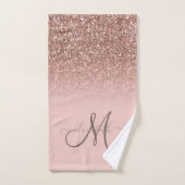Modern Glitter Sequin Schatten Rose Gold Monogram Badhandtuch Set (Handtuch)