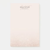 Modern Glitzer Blush Pink Monogram Feminine Logo Post-it Klebezettel (Vorderseite)