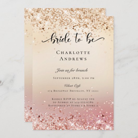 Modern, Glitzer Bridge zu Einladung (Vorne/Hinten)