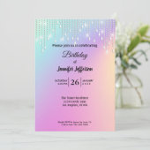 Modern Glitzer Geburtstag Einladung (Stehend Vorderseite)