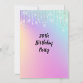 Modern Glitzer Geburtstag Einladung (Rückseite)