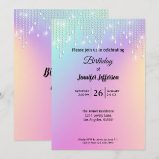 Modern Glitzer Geburtstag Einladung