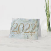 Modern Glitzer Marble Happy New Year 2022 Card Karte (Vorderseite)