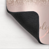 Modern Glitzer Ombre Rose Gold Monogram Mousepad (Ecke)