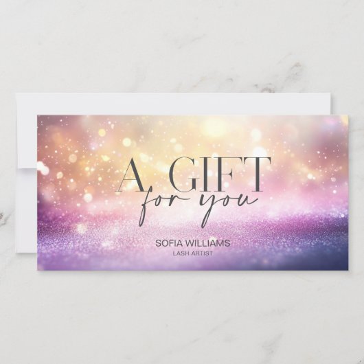 Modern Glitzer Pink Certificate Geschenkkarte (Vorderseite)