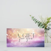 Modern Glitzer Pink Certificate Geschenkkarte (Stehend Vorderseite)