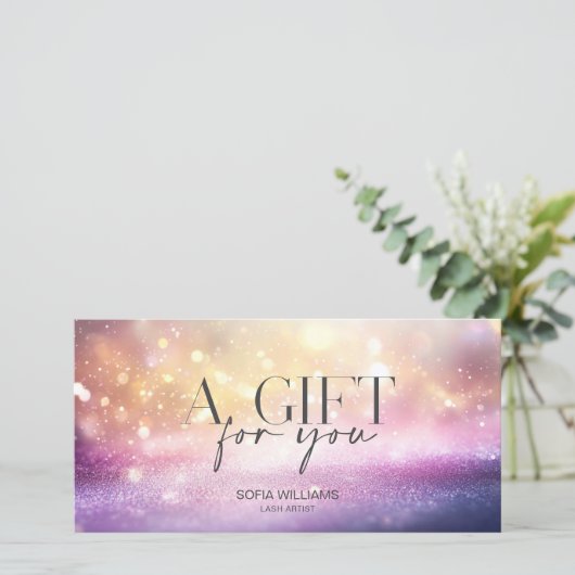 Modern Glitzer Pink Certificate Geschenkkarte (Stehend Vorderseite)