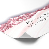 Modern, Glitzer, rosa-weiße Preisliste Poster (Ecke)