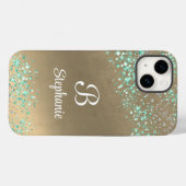 Modern Glitzer Sparkassen Stars Gold Case-Mate iPhone Hülle (Rückseite (Horizontal))
