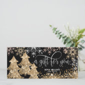 Modern Glitzer Weihnachtsbaum Schneeflocken (Stehend Vorderseite)