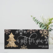 Modern Glitzer Weihnachtsbaum Schneeflocken (Stehend Vorderseite)