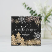 Modern Glitzer Weihnachtsbaum Schneeflocken (Stehend Vorderseite)