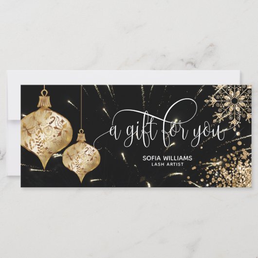 Modern Glitzer Weihnachtsbaum Schneeflocken (Vorderseite)