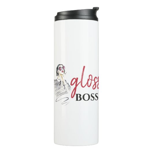 Modern Gloss Boss Schwarzes Meer Thermosbecher (Nach links gedreht)