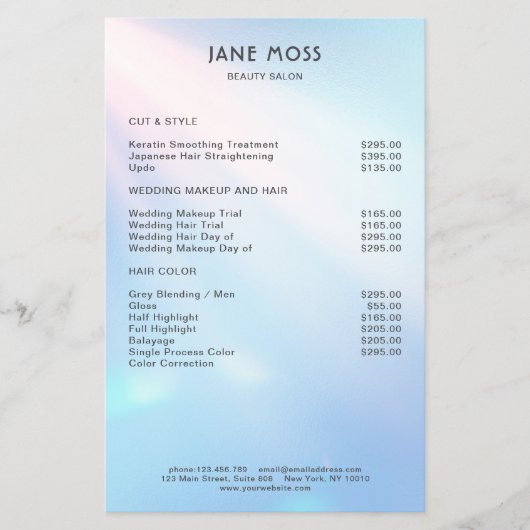 Modern Glow Salon Flyer (Vorne)