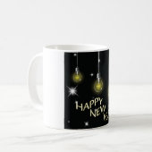 Modern Glowing Light Bulbs Happy New Year Kaffeetasse (Vorderseite Links)