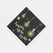 Modern Glowing Light Bulbs Happy New Year Serviette (Ecke)