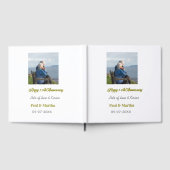 Modern glücklicher 50. Hochzeitstag Name Datum Fot Gästebuch (Voll)