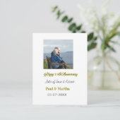 Modern glücklicher 50. Hochzeitstag Name Datum Fot Postkarte (Stehend Vorderseite)