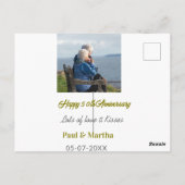 Modern glücklicher 50. Hochzeitstag Name Datum Fot Postkarte (Rückseite)