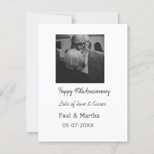 Modern glückliches 40. Jubiläum Name Datum Foto Postkarte