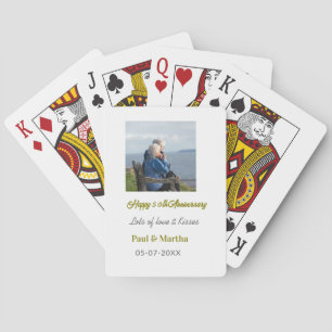 Modern glückliches 50. Jubiläum Name Datum Foto  Spielkarten