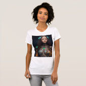Modern glühende Cyborg Mona T-Shirt (Vorne ganz)