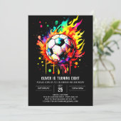 Modern Goal Editable Soccer Birthday Einladung (Stehend Vorderseite)