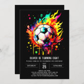 Modern Goal Editable Soccer Birthday Einladung (Vorne/Hinten)